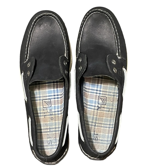 Sperry Top Sider leather boat/dock shoe size 10 Navy Blue perfect for summer - Picture 4 of 8